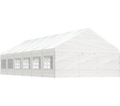 Vidaxl cenador con techo polietileno blanco 13,38x5,88x3,75 m