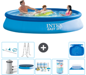 Paquete de piscina - intex - alrededor - 366x366x76 cm + accesorios a1020