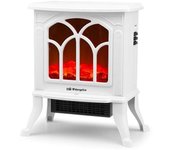Chimenea eléctrica orbegozo blanca 1500w con efecto fuego real.