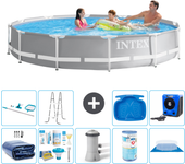 Paquete de piscina - intex - alrededor - 366x366x76 cm + accesorios a1978