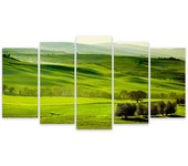 Cuadro 5 partes cuadro foto toscana val d' orcia - 150x80 cm