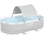 Toldo para piscina desmontable blanco