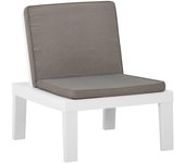 Silla de jardín con cojín plástico blanco