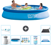 Paquete de piscina - intex - alrededor - 366x366x76 cm + accesorios a1036