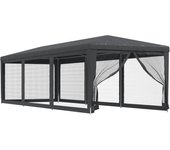 Tienda de jardín | carpa para fiestas 8 paredes de malla hdpe gris antracita 3x9 m cfw310778
