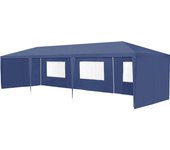 Carpa pabellón para jardín wedau metal 900 x 300 x 255 cm azul oscuro [casa.pro]