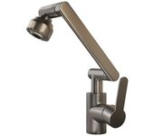 Grifo de cocina, aireador 1080°, 2 jets, con manguera de conexión de agua fría y caliente de 60 cm - gris bronce