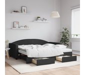 Vidaxl sofá cama nido con cajones tela negro 90x190 cm