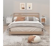 Pack de 2 mesitas de noche de pared，mesitas de noche flotantes，mesilla de noche blanco 50x30x47 cm cfw14113