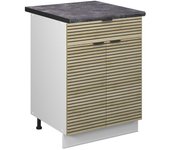 Vicco mueble bajo de cocina fame-line, panel de roble, 60 cm con cajón, et antracita