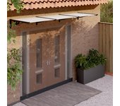 Maison exclusive - marquesina puerta policarbonato negro y transparente 358,5x90cm