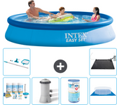 Paquete de piscina - intex - alrededor - 366x366x76 cm + accesorios a633