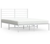 Estructura cama sin colchón con cabecero metal blanco 135x190cm