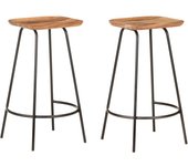Vidaxl taburetes de cocina 2 unidades madera maciza de acacia