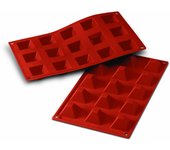 Silikomart | sf008 stampo in silicone per monoporzioni piramidi, antiaderente, 15 cavità, confezione da 1 stampo per dolci, 36 x 36 h 22 mm, made in