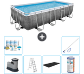 Paquete de piscina - bestway - rectángulo - 549x274x122 cm + accesorios cb32