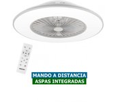 Ventilador de techo sin aspas noaton 11056gr vega con luz led mando y altavoz
