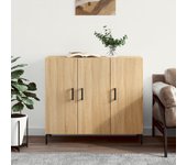 Aparador | aparador de comedor | armario de cocina de madera de ingeniería roble sonoma 90x34x80 cm cfw64359