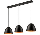 Lamkur livia lámpara de techo colgante bar negra, 3x e27