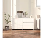 Aparador de 2 piezas | aparador de comedor | armario de cocina madera manufacturada blanca cfw25018