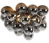 Plafón inteligente negro con cristal ahumado incl. 6 wifi g9 - uvas