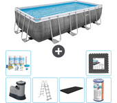 Paquete de piscina - bestway - rectángulo - 549x274x122 cm + accesorios cb31