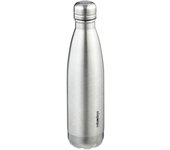 Relaxdays botella de acero inoxidable, antigoteo, bebidas frías y calientes, termo hermético 500 ml, exterior, plateado