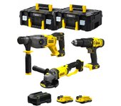 Stanley fatmax kit svk300 (sfmch900 + sfmcg400 + sfmcd711 + 2 x 2,0 ah + cargador + 2 x tstak ii)