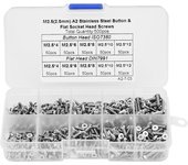 Juego de tornillos de cabeza plana hexagonal con botón en t, 500 unidades, 1 caja, m2,5 x 4, m2,5 x 6, m2,5 x 8, m2,5 x 10, m2,5 x 12