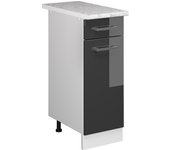 Vicco mueble bajo de cocina r-line, antracita alto brillo, 30 cm , et mármol