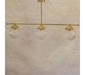 Lampara techo atomo 3 luces regleta tulipa tallada