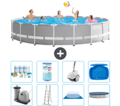 Paquete de piscina - intex - alrededor - 610x610x132 cm + accesorios a2355