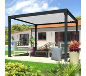 Pérgola bioclimática lourdes motorizada autoportante de 3.50 m x 4.00 m (ral9010/ral7016st)