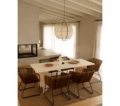 Mesa de comedor de madera maciza de abeto rectangular decowood en tono natural de 200x75cm en tono natural modelo kyoto