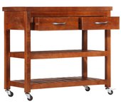 Carrito de cocina de madera maciza de acacia 100x48x89 cm