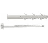 Taco clavable poliamida 6.6 con 6 alas y tornillo hexagonal 10 x 140 ø10 (caja de 100 uds.)