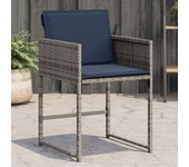 Vidaxl sillones de jardín con cojines 4 uds ratán sintético gris