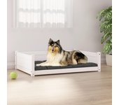 Cama para perros | lecho para perros madera maciza de pino blanco 95,5x65,5x28 cm cfw64790