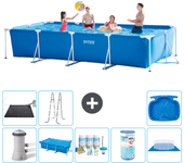 Paquete de piscina - intex - rectángulo - 450x220x84 cm + accesorios a368