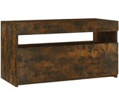 Mueble de tv con iluminación led roble ahumado 75x35x40 cm