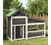 Maison exclusive - caseta para perros madera maciza de pino gris 143x60,5x109 cm