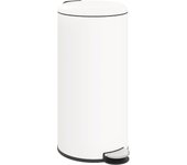 Cubo de basura homcom metal, pp crema 36x30x63.5 cm