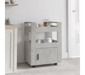Maison exclusive - carrito de cocina madera contrachapada gris hormigón 60x45x80cm
