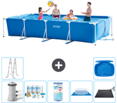 Paquete de piscina - intex - rectángulo - 450x220x84 cm + accesorios a333