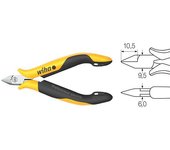 Wiha pince coupante diagonale professional esd tête étroite, pointue avec petit flanc (26814) 115 mm