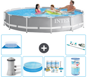 Paquete de piscina - intex - alrededor - 366x366x76 cm + accesorios a2138