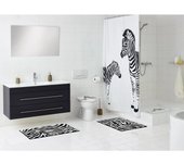 Alfombrilla de ducha zebra blanco y negro 54x54 cm