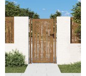Puerta de jardín | puerta para valla acero corten diseño bambú 105x180 cm cfw81981