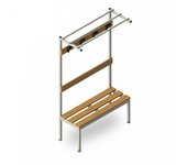 Banco de vestuario con percheros elevados 100x39x184cm upper