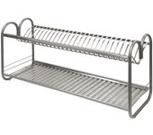 Escurreplatos de acero inoxidable de 70 cm con soportes laterales
